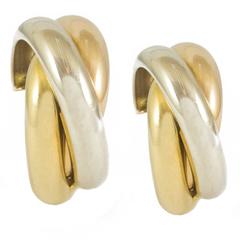 Cartier Tricolor Trinity Gold Hoop Earrings