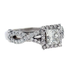 1.01 Carat Princess Cut Diamond Gold Ring