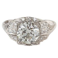Art Deco Diamond Platinum Engagement Ring