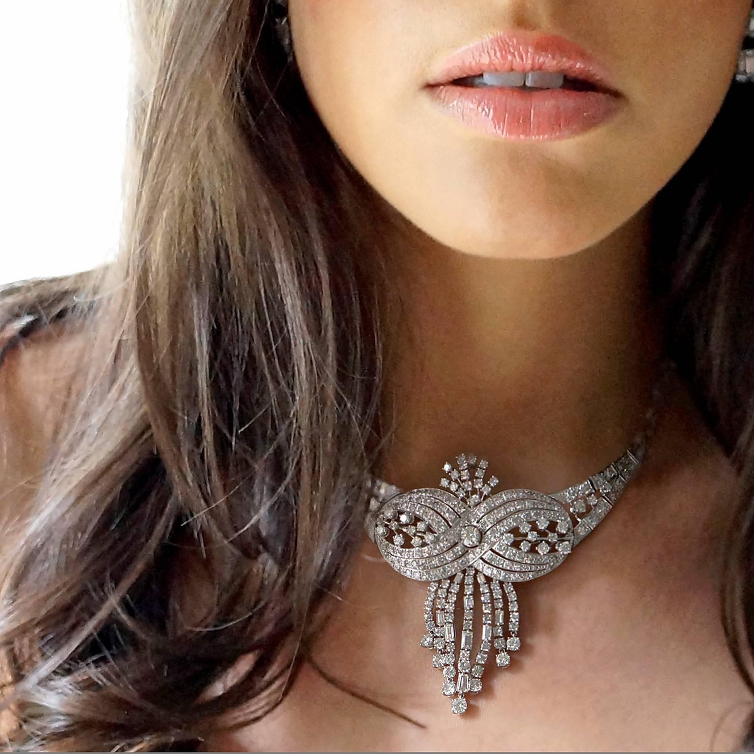 diamond platinum necklace