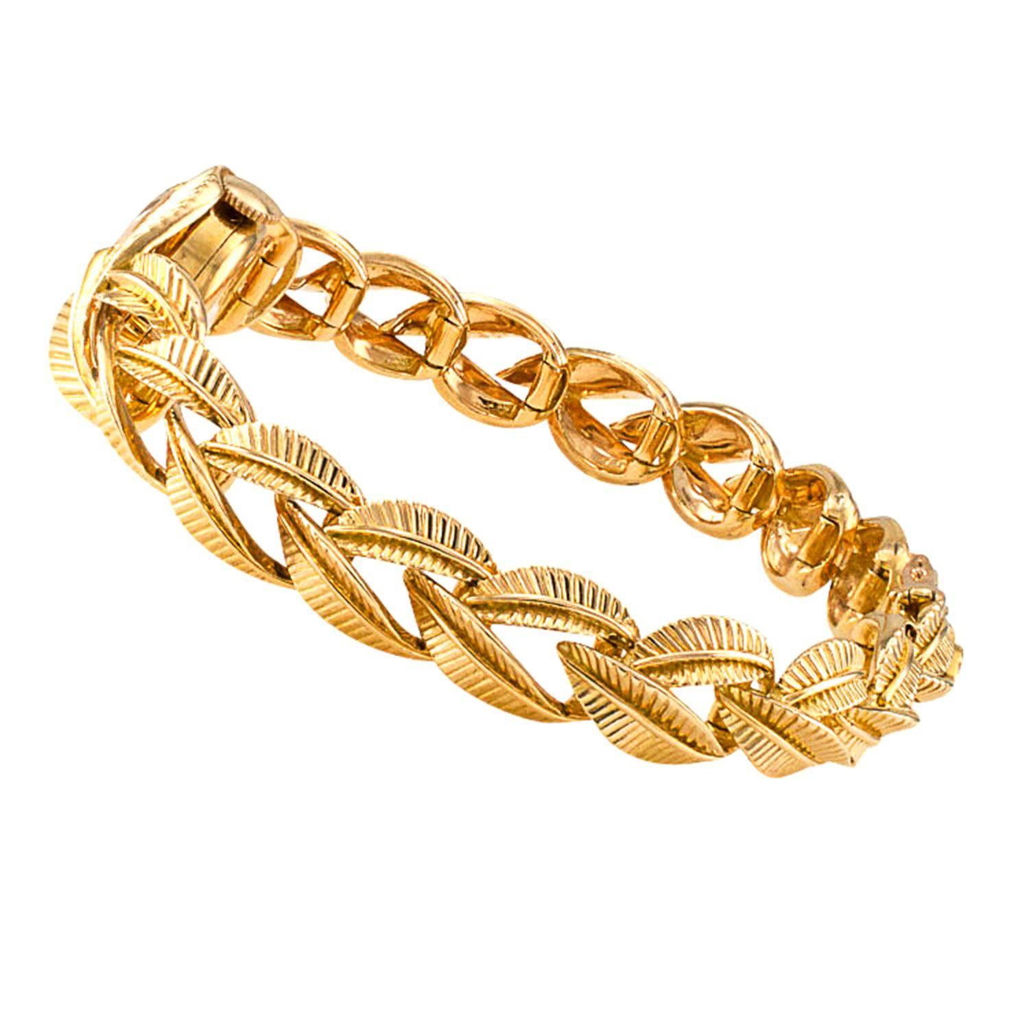 Van Cleef & Arpels Ulysse Nardin Ladies Yellow Gold Bracelet Wristwatch 1
