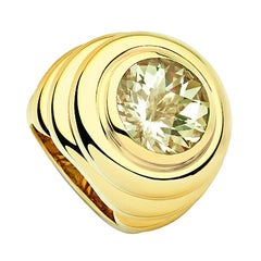 Bague du Moyen Âge en or jaune 18 carats, 1 béryl 8,83 carats