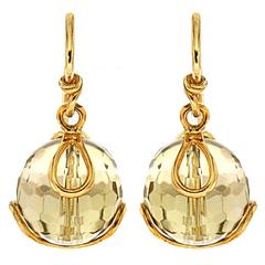Carina Citrine Bead Gold Earrings 1