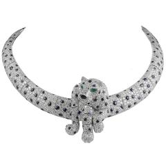 Cartier 'Panthere' Sapphire & Diamond Necklace 6