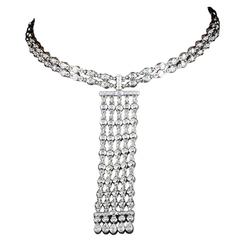 Vintage Graff Diamond Platinum Choker Pendant Necklace