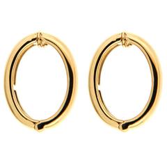 Valentin Magro Gold Hoop Clip On Earrings