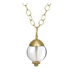 Faye Kim Rock Crystal Quartz 18k Gold Orb Pendant 11