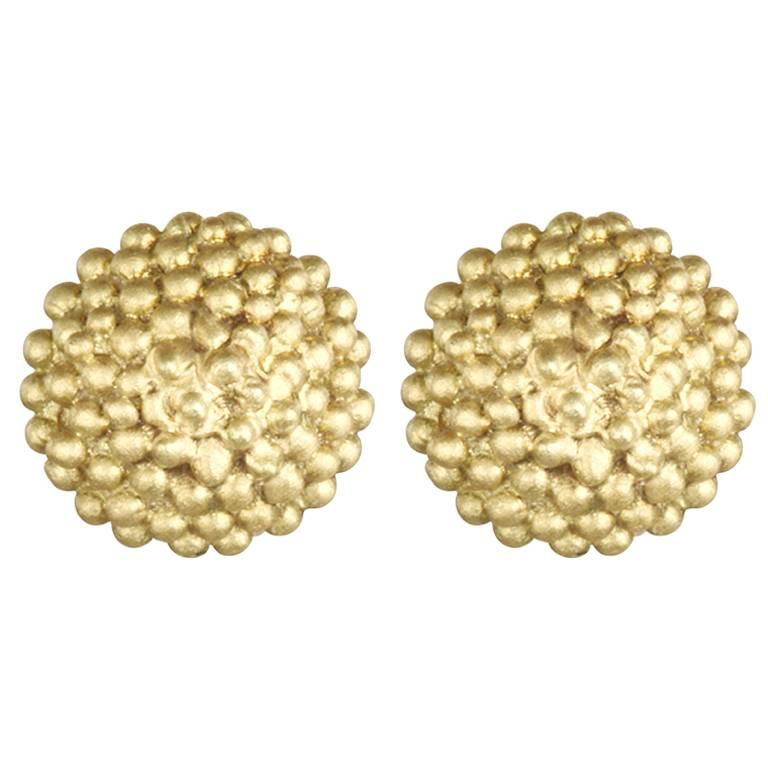 Faye Kim 18k Gold Mini Granulation Bead Stud Earrings