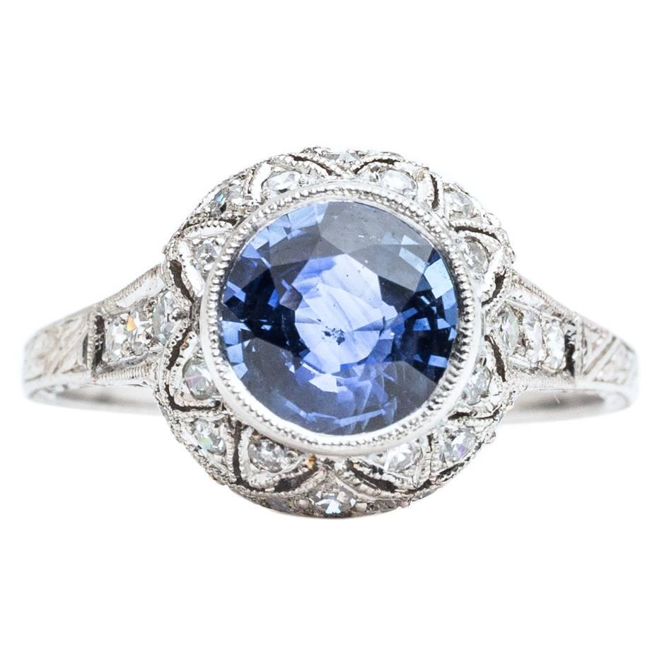 Fantastic Art Deco 1.20 Carat Sapphire Diamond Platinum Ring