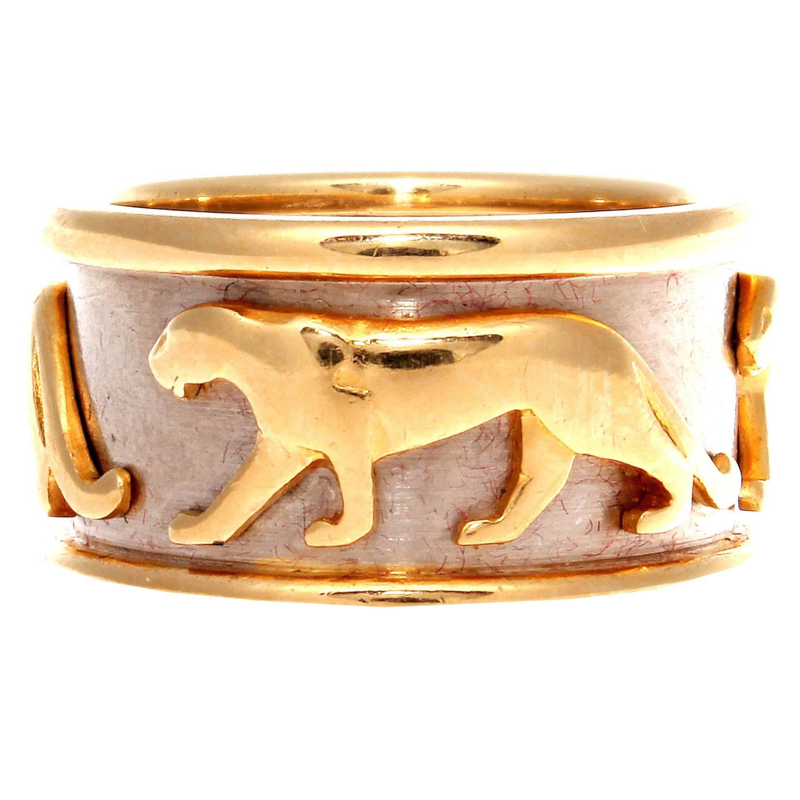 Cartier Walking Panthere Gold Ring