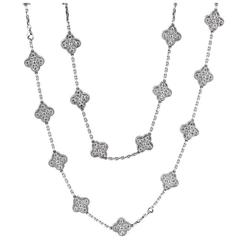 Van Cleef & Arpels Diamond Gold Alhambra Necklace and Bracelet