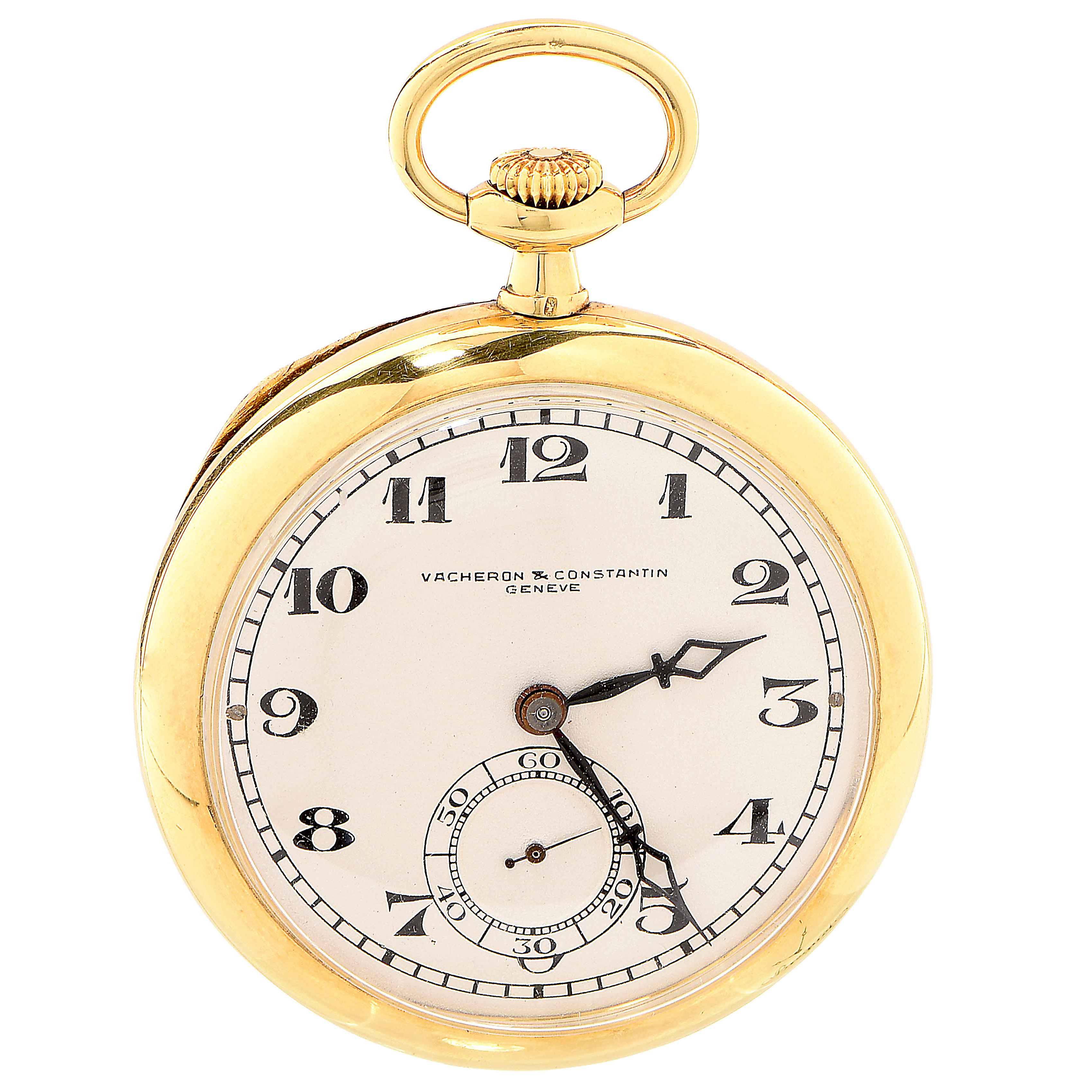 Vacheron & Constantin Yellow Gold Open Face Pocket Watch circa 1900