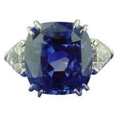 Sapphire Diamond Platinum Ring