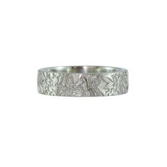 Diamond Platinum Floral Band Ring 9