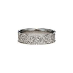 White Diamond Platinum Lotus Ring 1