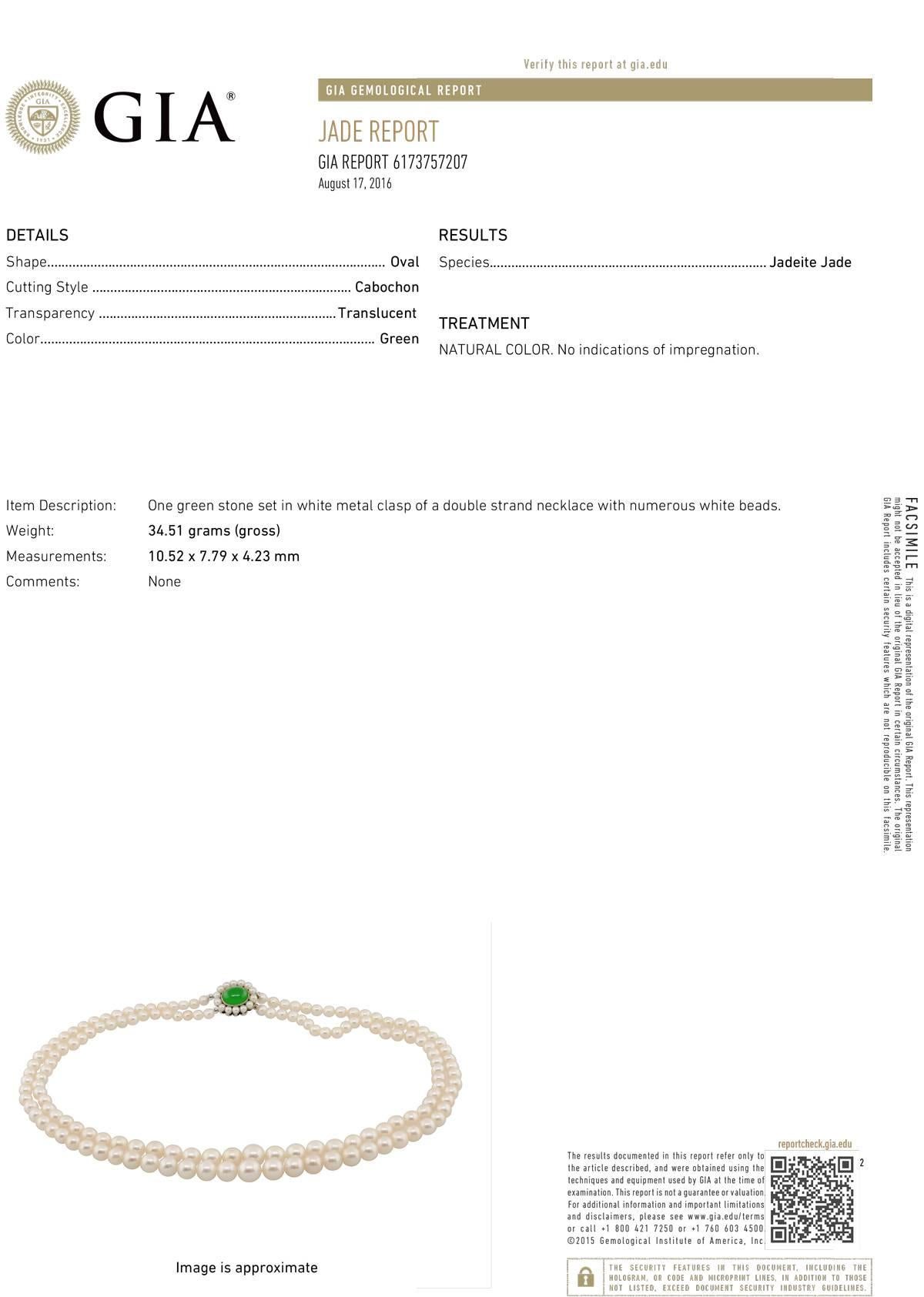 Cartier Halskette mit Naturperlen und Jade als Verschluss 2