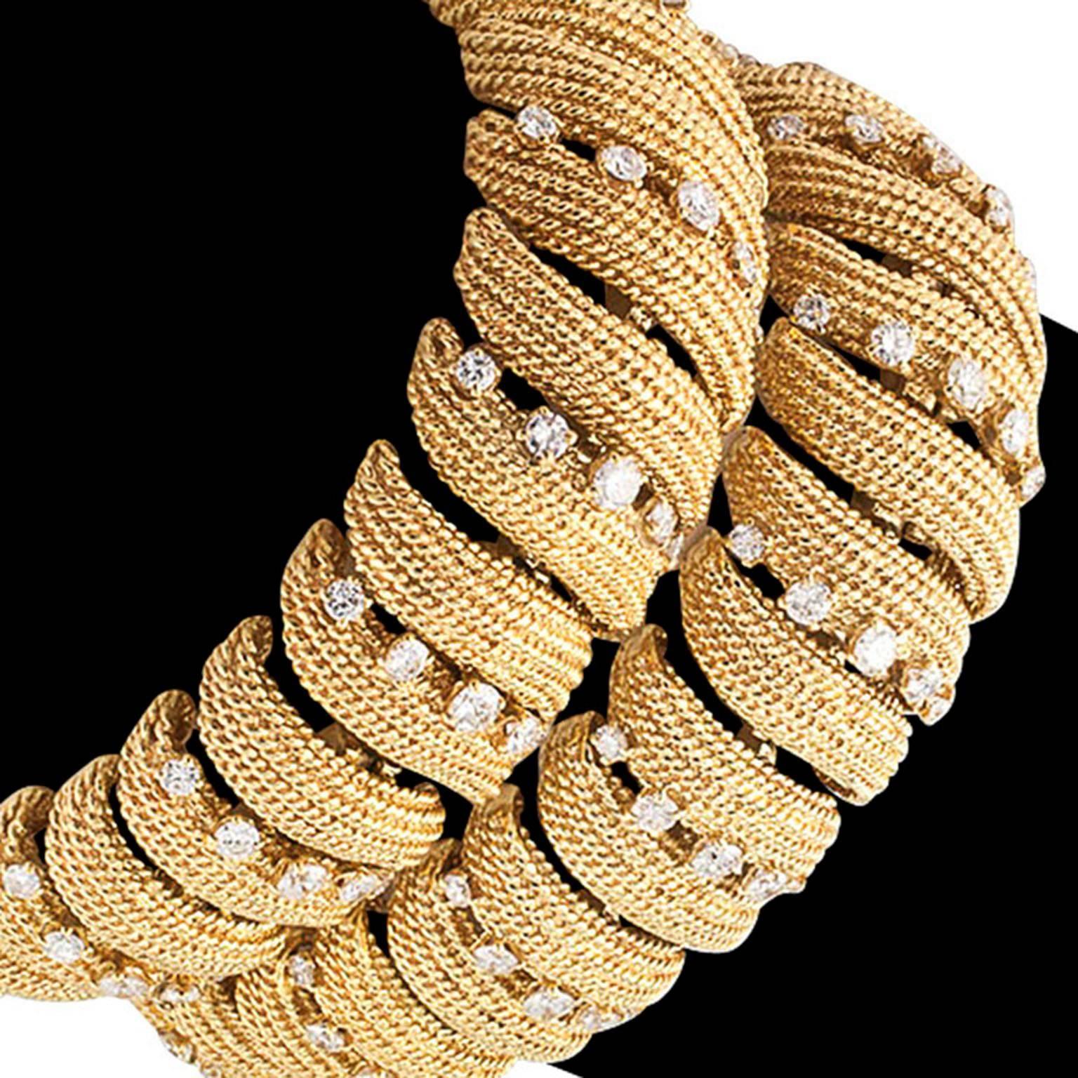 David Webb Estate Pair of Gold and Diamond Link Bracelets

Some say less is more, but more of certain things is unquestionably better, as in not just one, but rather, a pair of matching gold and diamond bracelets to slide up and down your wrist with