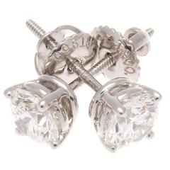 Tiffany Diamond Stud Platinum Earrings 