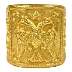 Large Greek High Karat Gold Cuff Bracelet
