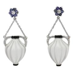 Luise Crystal Rock Sapphire Diamond Gold Amphora Earrings 11