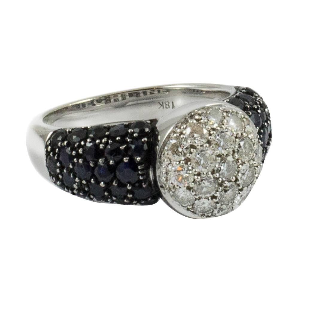 Techline Black and White Diamond Ring For Sale