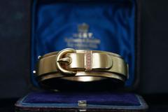 Late Victorian Gold Buckle Bangle Bracelet