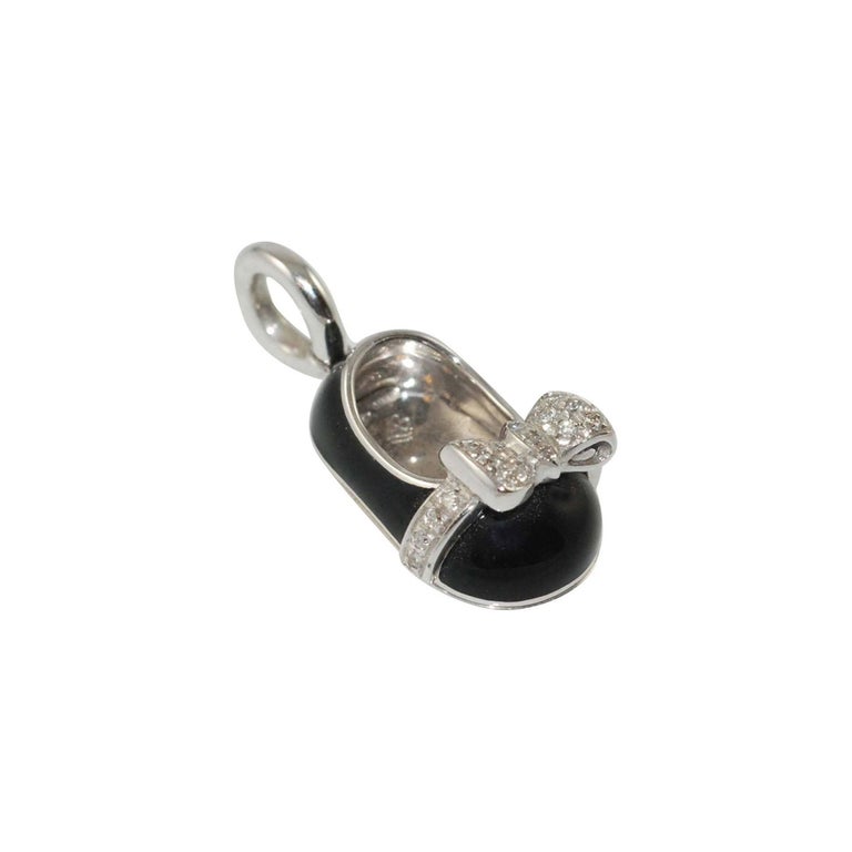 Aaron Basha Diamond Enamel Baby Shoe Charm at 1stDibs