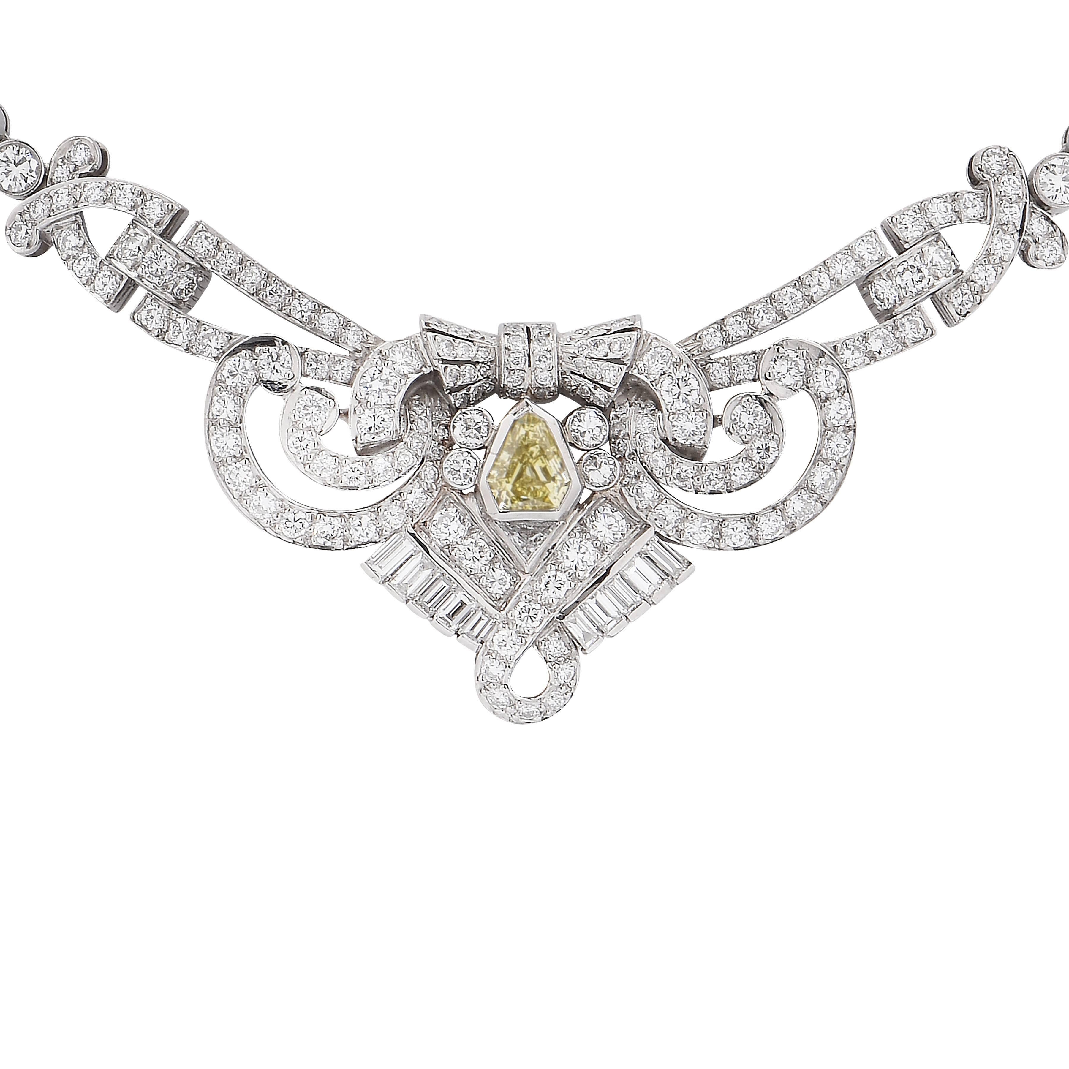 12 Carat Diamond Platinum Necklace For Sale
