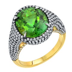 Mint Green Tourmaline Ring Oval 5.40 Carats