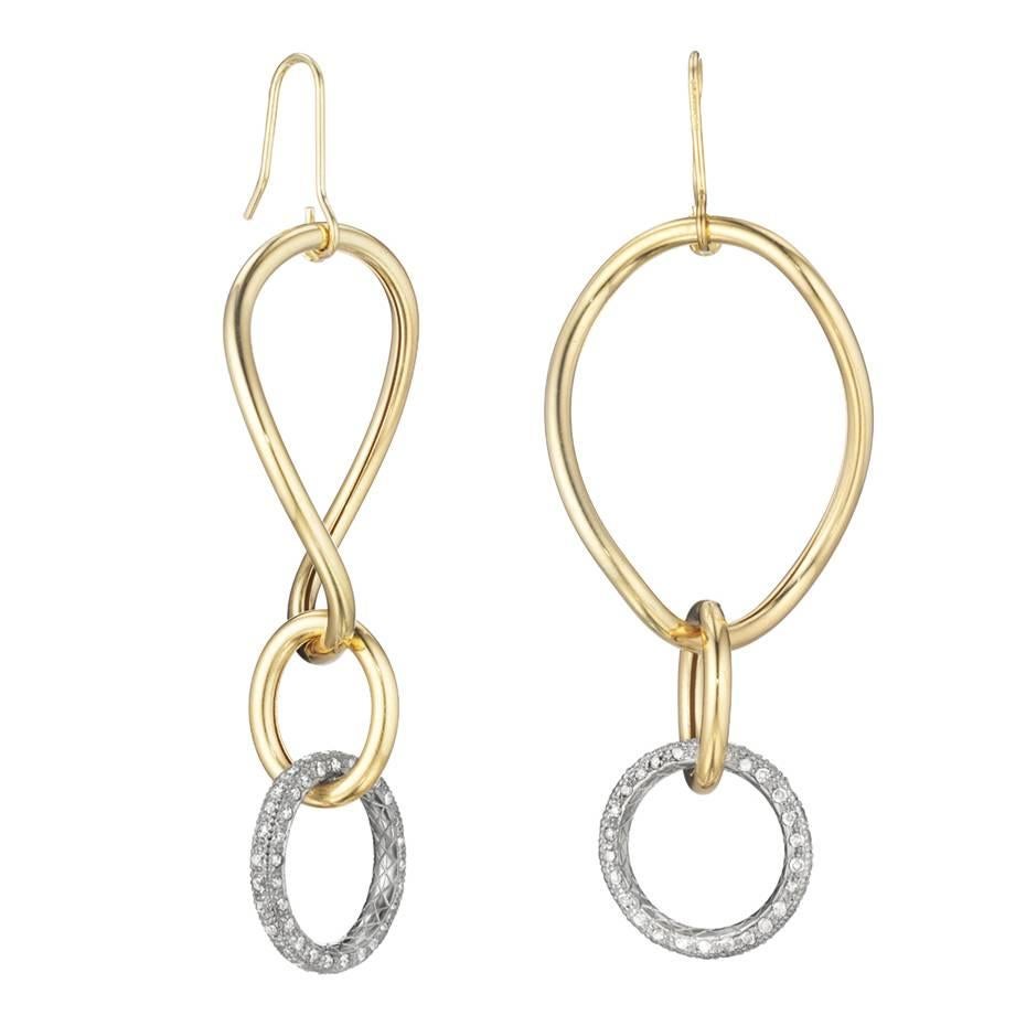 Faraone Mennella Stella Diamond Gold Earrings For Sale