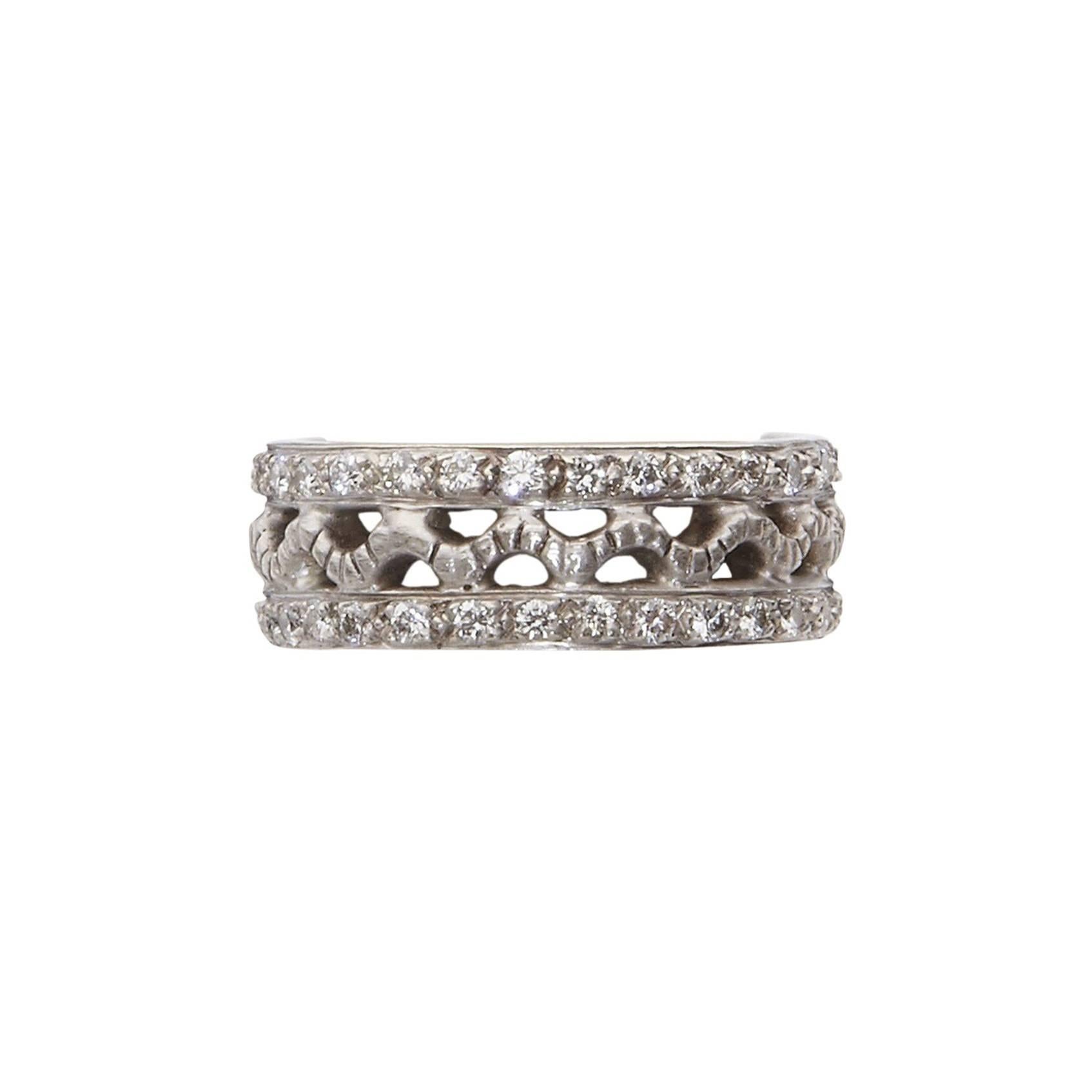 Doris Panos White Gold Diamond Band Ring For Sale