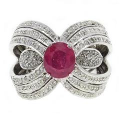 Luise Diamond Ruby Gold Dome Ring