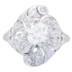 Platinum 1.39 Carat Intricate Diamond Ring