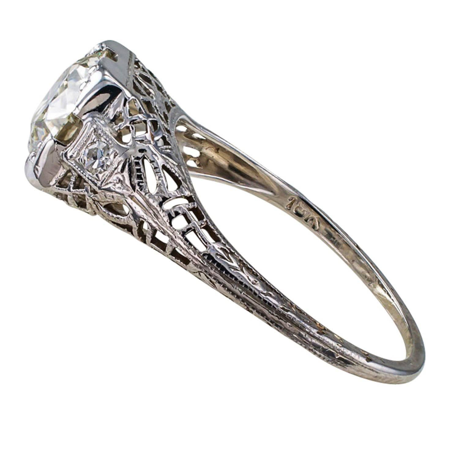 1.26 Carat Art Deco Engagement Ring 1