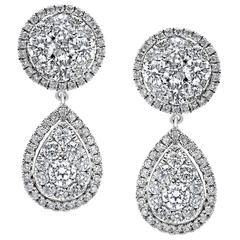 Pear Drop Diamond Gold Earrings 1