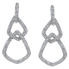 Delicate Micro Pave Diamond Gold Dangling Earrings