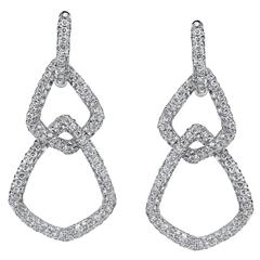 Delicate Micro Pave Diamond Gold Dangling Earrings 12