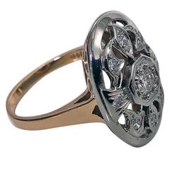 Edwardian Diamond Platinum 18 Karat Ring Continental, circa 1910