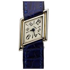 1970's Rare Cartier London Lozenge White Gold Ladys Wristwatch 