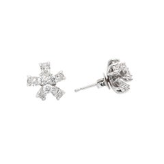 Flower Stud Earrings with Convertible Earring Jackets