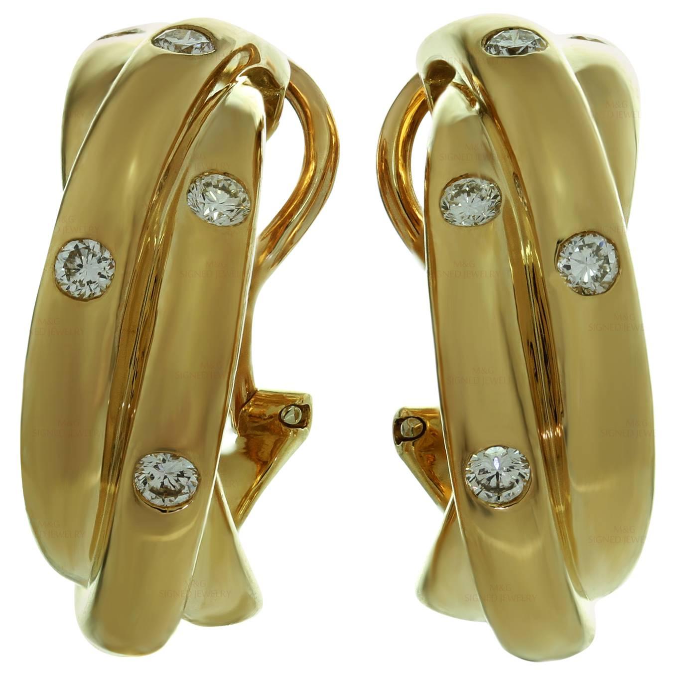 CARTIER Trinity Diamond Yellow Gold Wrap Earrings