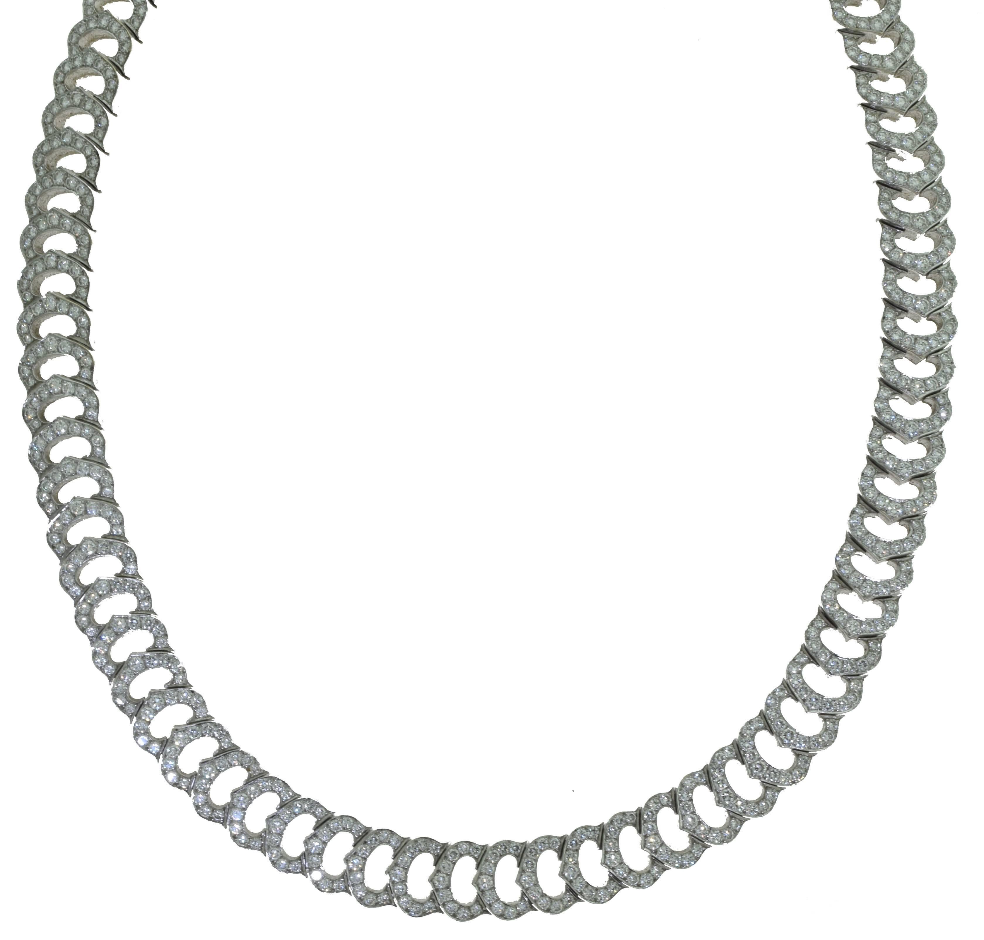 Women's or Men's Cartier 'C De Cartier' White Gold Diamond Choker Necklace For Sale