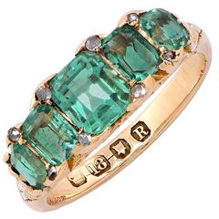Antique Late 1800s Emerald Gold Ring with London Assay Marks