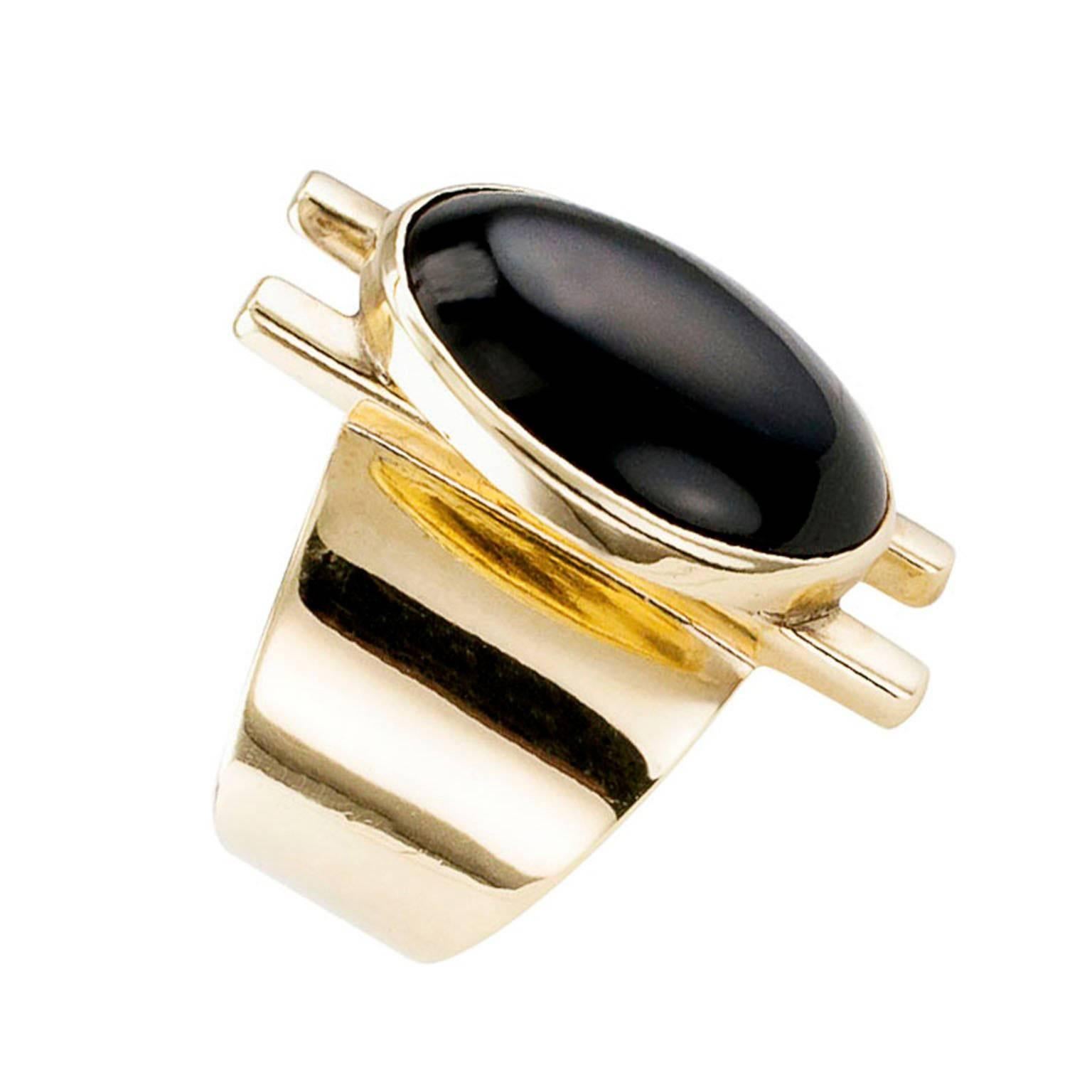 Women's or Men's Rigoberto Onyx Gold Ring