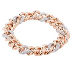 Rina Limor 1.15 Carat Diamond Rose Gold Italian Curb Link Bracelet 7