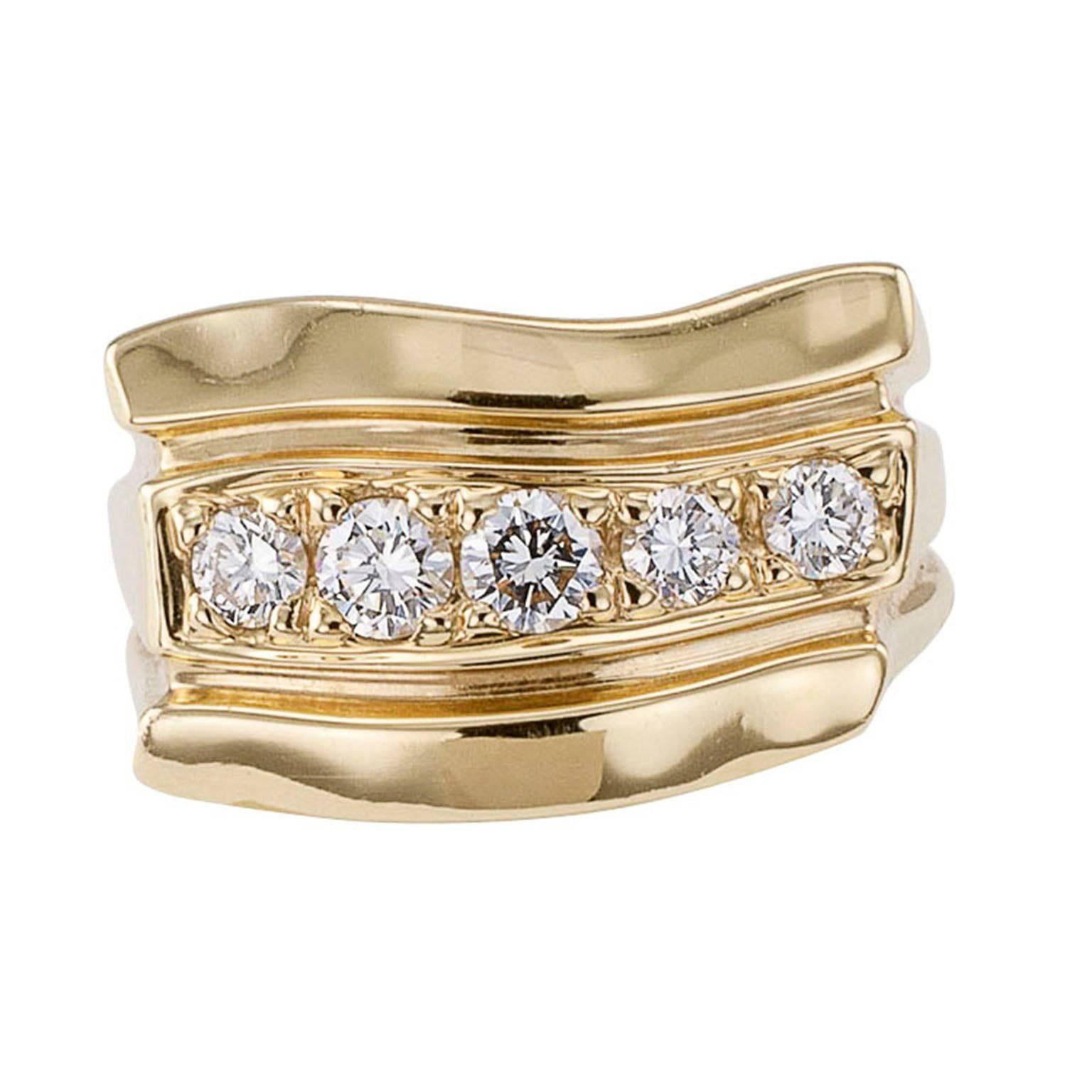 Modernist Rigoberto Diamond Gold Ring