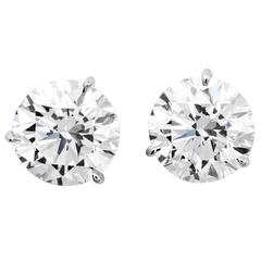 3.03 Carats Diamond Studs Earrings 18 Karat White Gold 9