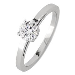 White Gold Round Brilliant White Diamond Engagement Ring