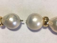 High Luster Tahitian Freshwater Large Pearl Gold Clasp Necklace