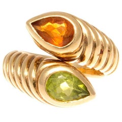 Bulgari Two Stone Gold Ring